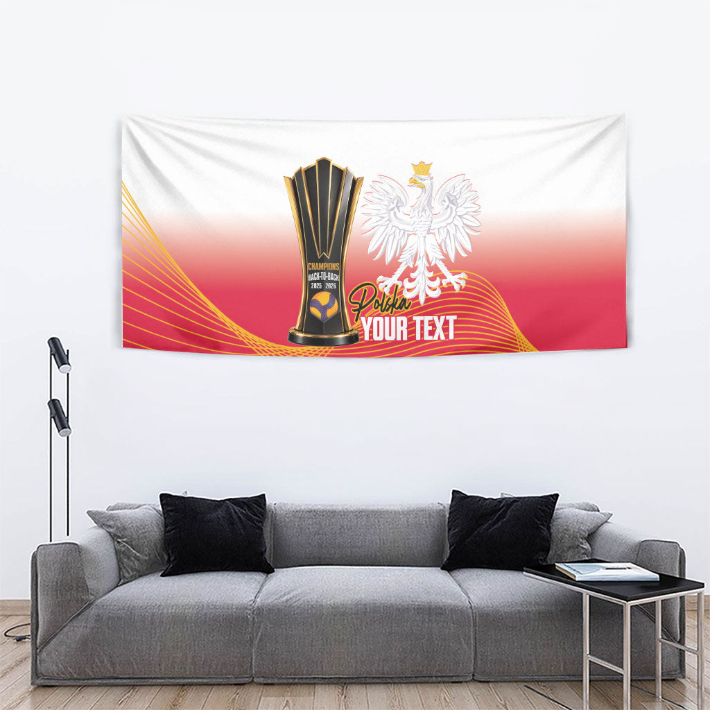 Personalised Poland Volleyball 2026 Tapestry Polska Back To Back Champions