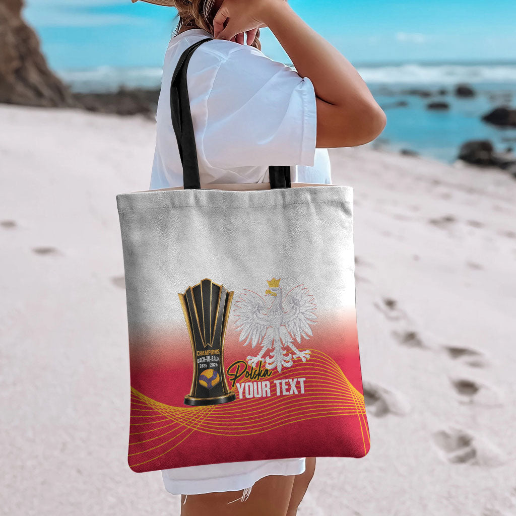 Personalised Poland Volleyball 2026 Tote Bag Polska Back To Back Champions