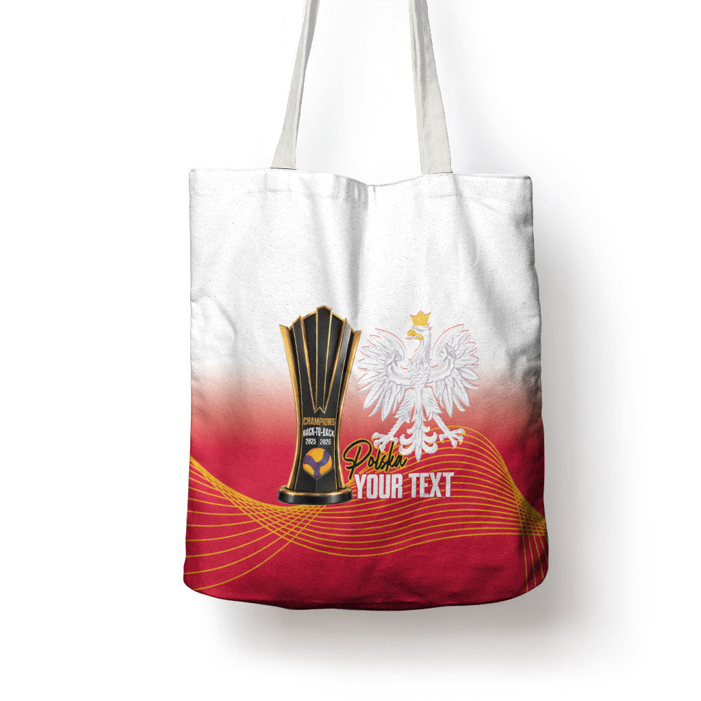 Personalised Poland Volleyball 2026 Tote Bag Polska Back To Back Champions