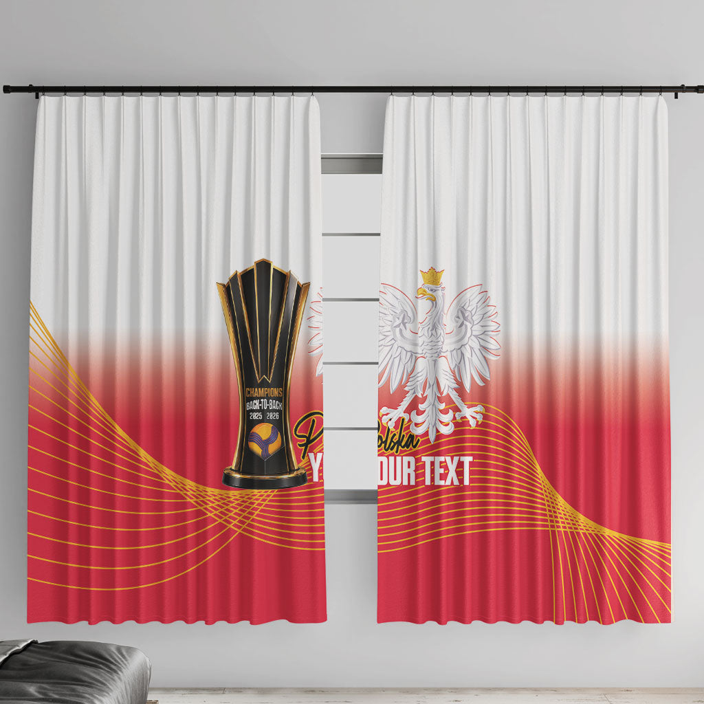 Personalised Poland Volleyball 2026 Window Curtain Polska Back To Back Champions