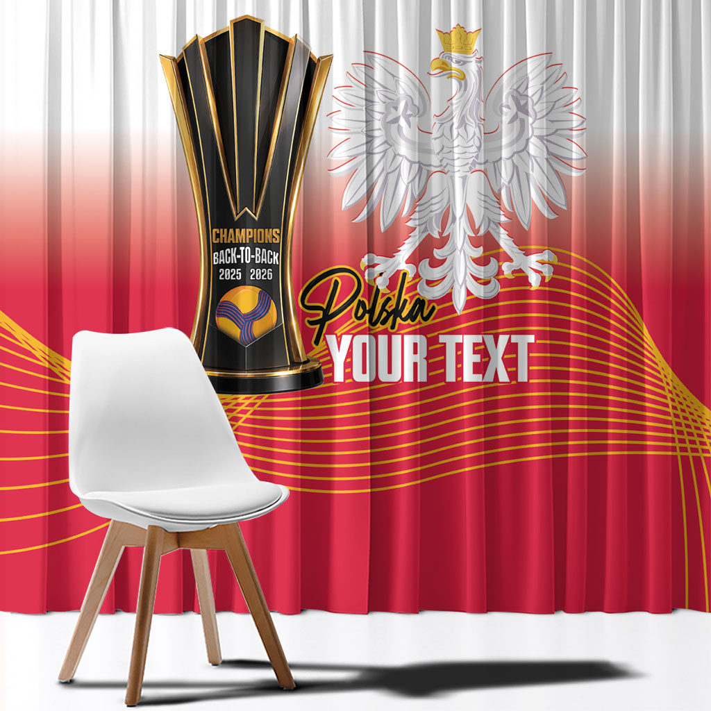 Personalised Poland Volleyball 2026 Window Curtain Polska Back To Back Champions