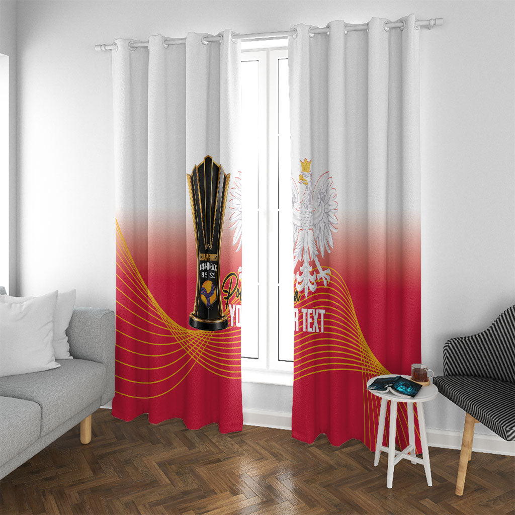 Personalised Poland Volleyball 2026 Window Curtain Polska Back To Back Champions