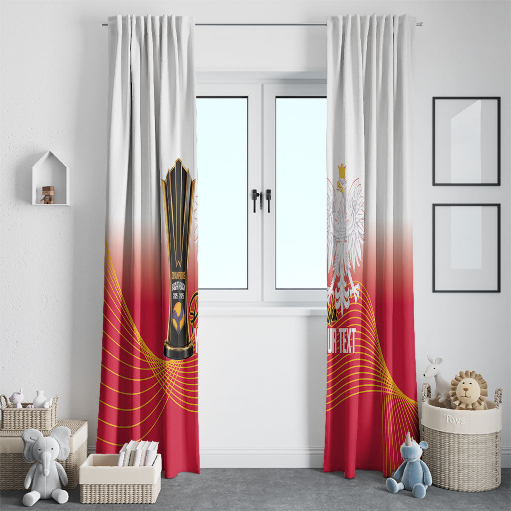 Personalised Poland Volleyball 2026 Window Curtain Polska Back To Back Champions