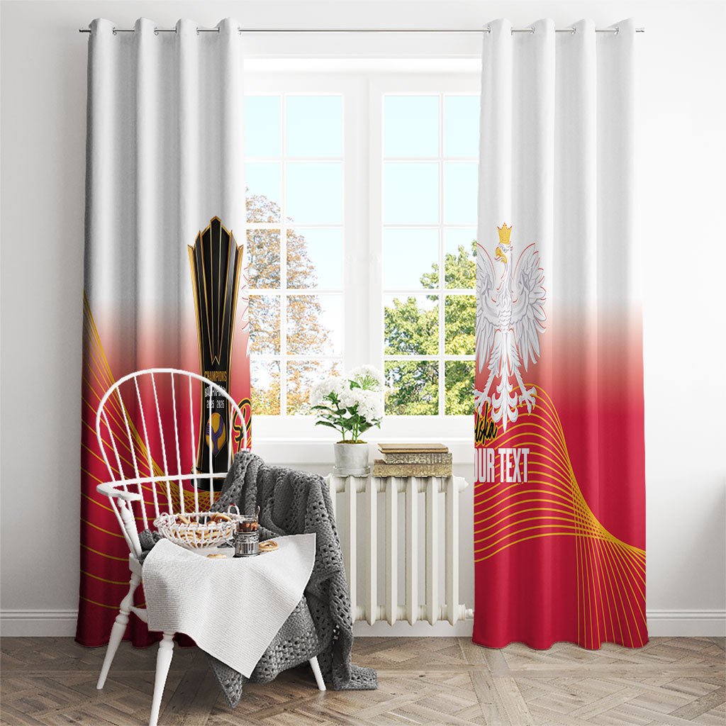 Personalised Poland Volleyball 2026 Window Curtain Polska Back To Back Champions