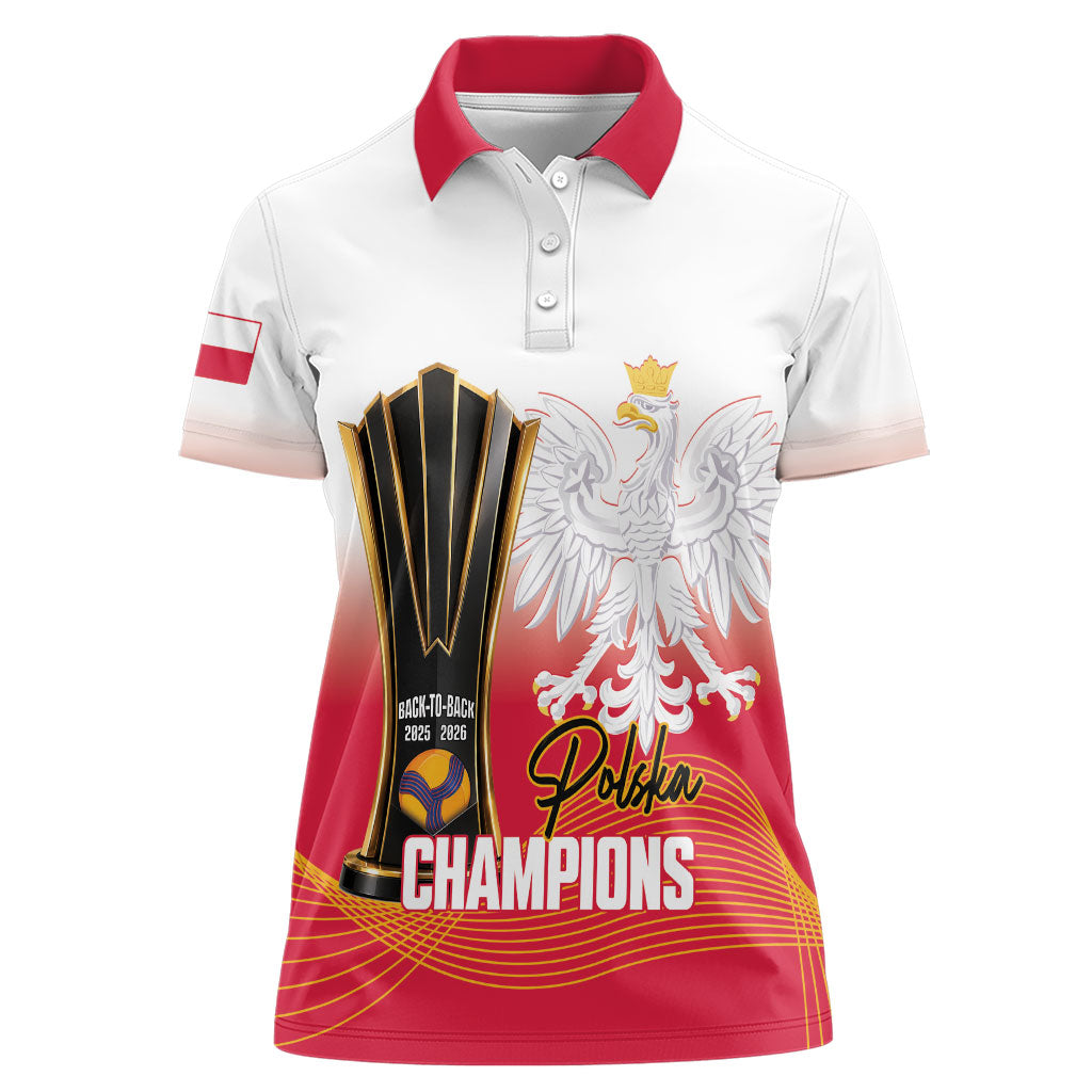 Personalised Poland Volleyball 2026 Women Polo Shirt Polska Back To Back Champions