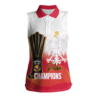 Personalised Poland Volleyball 2026 Women Sleeveless Polo Shirt Polska Back To Back Champions