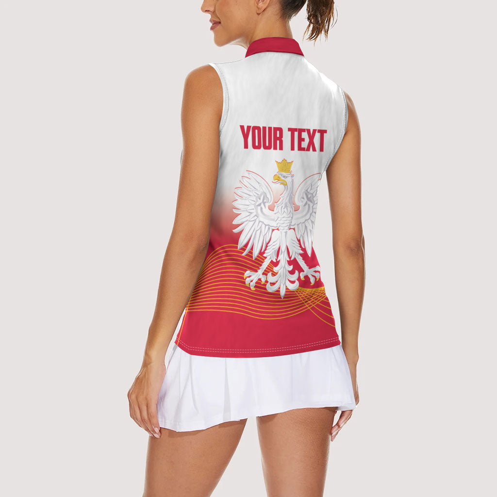 Personalised Poland Volleyball 2026 Women Sleeveless Polo Shirt Polska Back To Back Champions