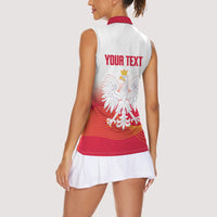 Personalised Poland Volleyball 2026 Women Sleeveless Polo Shirt Polska Back To Back Champions