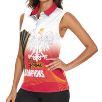 Personalised Poland Volleyball 2026 Women Sleeveless Polo Shirt Polska Back To Back Champions