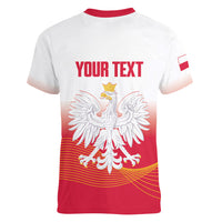 Personalised Poland Volleyball 2026 Women V-Neck T-Shirt Polska Back To Back Champions