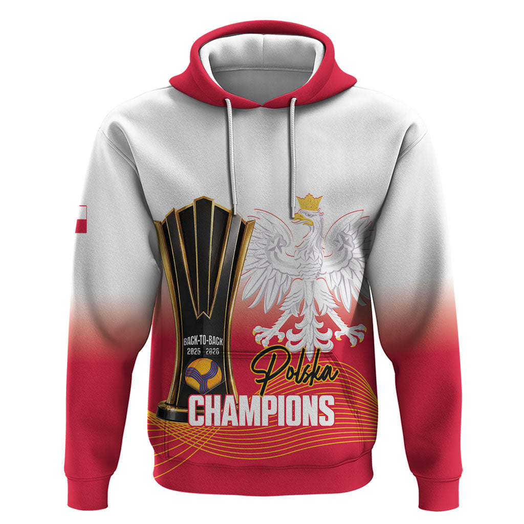 Personalised Poland Volleyball 2026 Zip Hoodie Polska Back To Back Champions