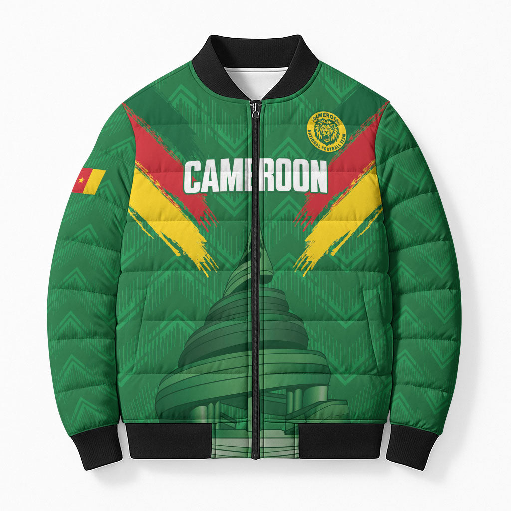 Cameroon Football Custom Bomber Puffer Jacket Reunification Monument Les Lionnes Indomptables