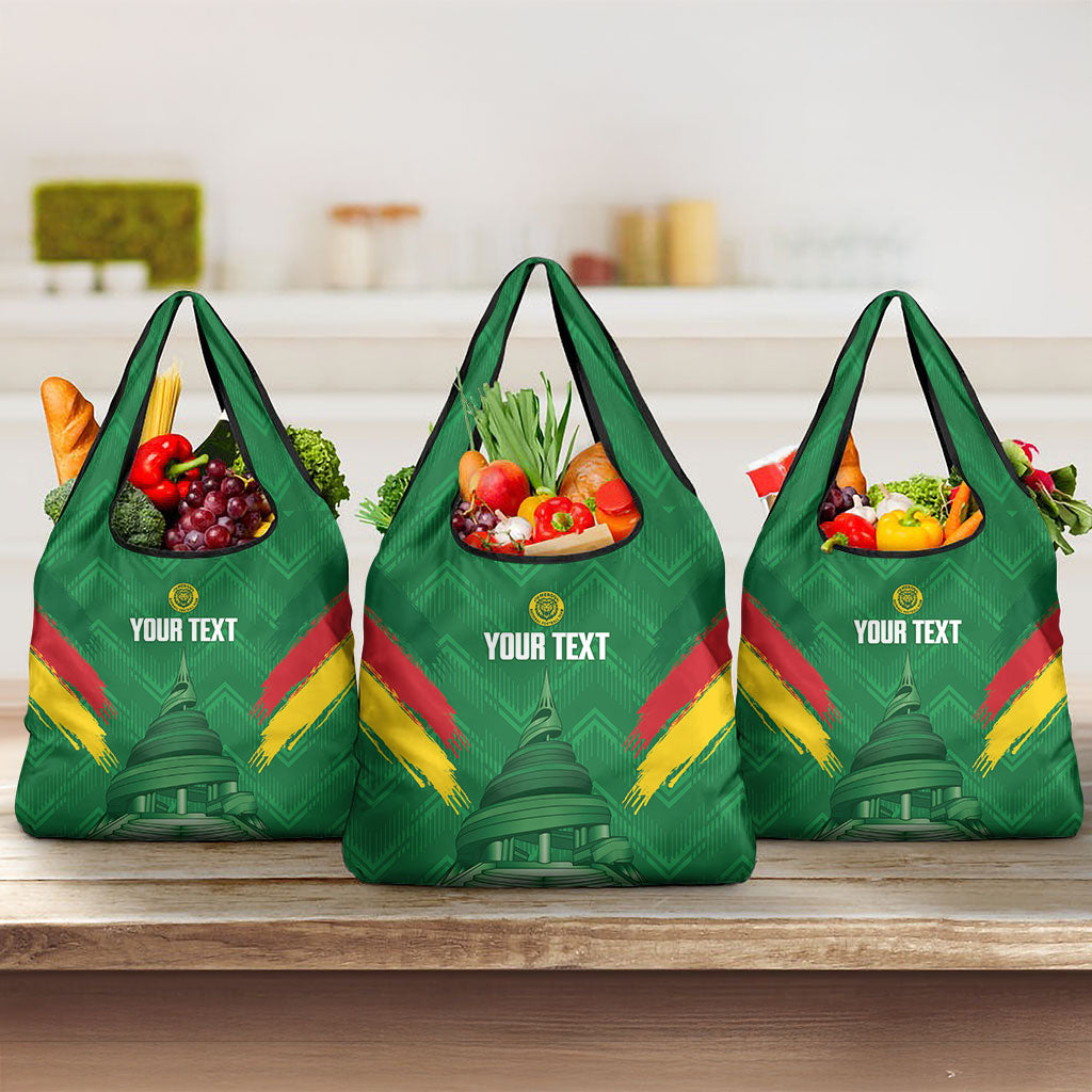 Cameroon Football Custom Grocery Bag Reunification Monument Les Lionnes Indomptables