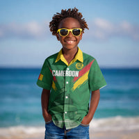 Cameroon Football Custom Kid Hawaiian Shirt Reunification Monument Les Lionnes Indomptables