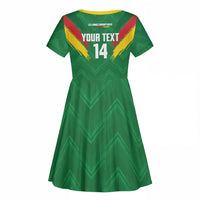 Cameroon Football Custom Kid Short Sleeve Dress Reunification Monument Les Lionnes Indomptables