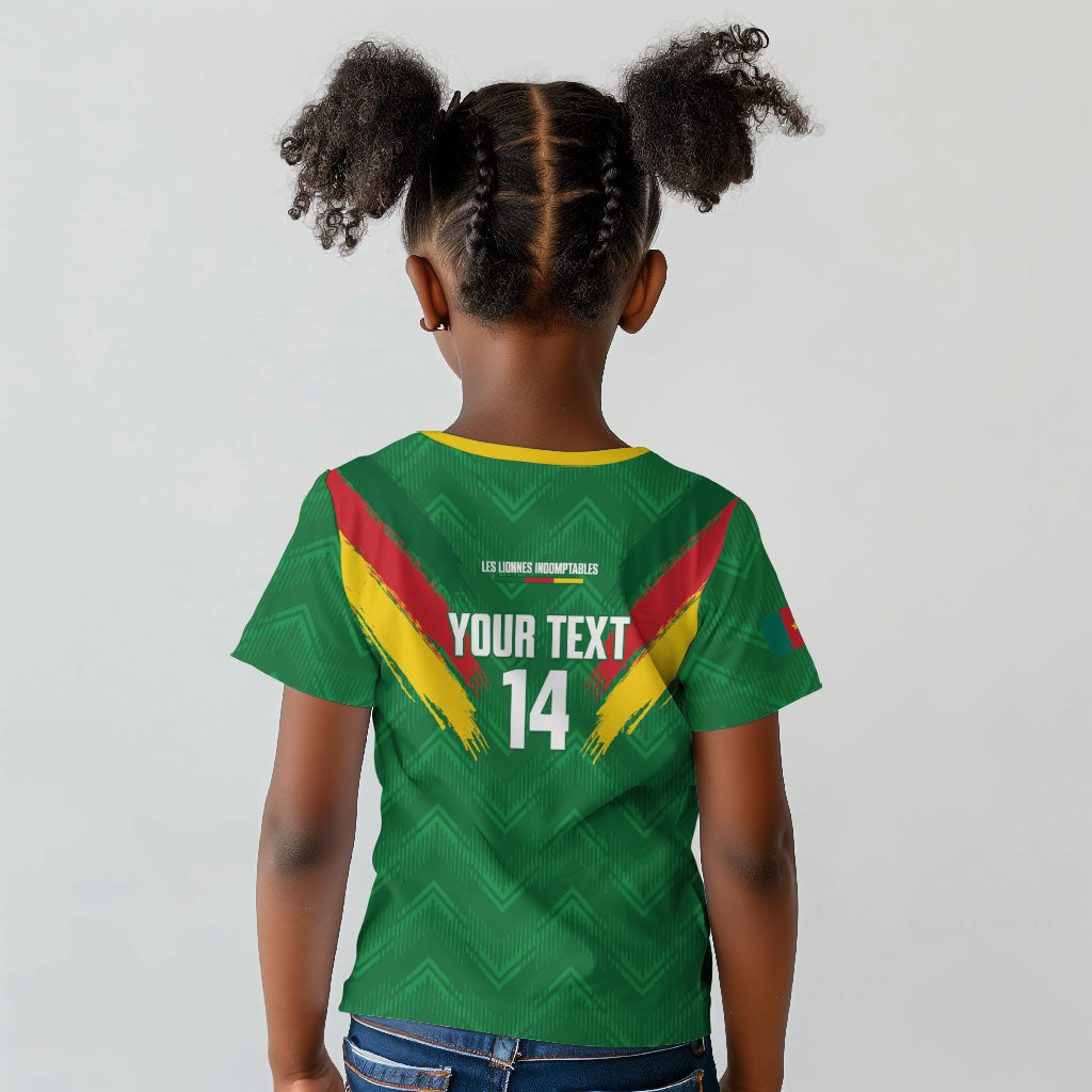Cameroon Football Custom Kid T shirt Reunification Monument Les Lionnes Indomptables