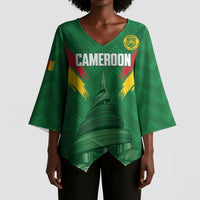 Cameroon Football Custom Kimono Sleeve Blouse Reunification Monument Les Lionnes Indomptables