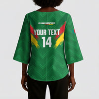 Cameroon Football Custom Kimono Sleeve Blouse Reunification Monument Les Lionnes Indomptables