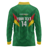 Cameroon Football Custom Long Sleeve Polo Shirt Reunification Monument Les Lionnes Indomptables