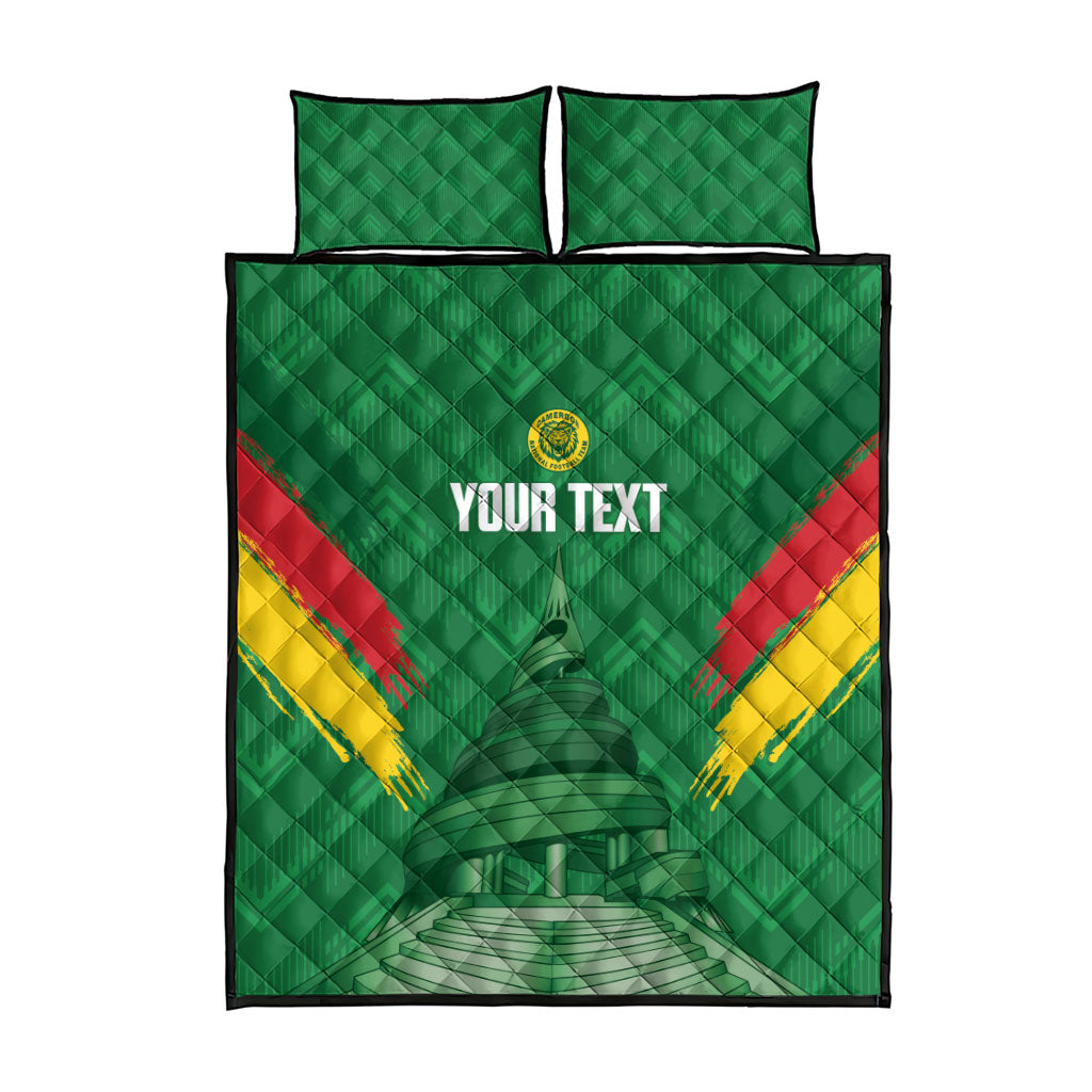 Cameroon Football Custom Quilt Bed Set Reunification Monument Les Lionnes Indomptables