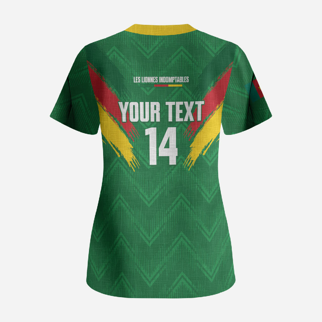 Cameroon Football Custom Scrub Top Reunification Monument Les Lionnes Indomptables