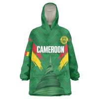 Cameroon Football Custom Wearable Blanket Hoodie Reunification Monument Les Lionnes Indomptables