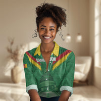 Cameroon Football Custom Women Casual Shirt Reunification Monument Les Lionnes Indomptables