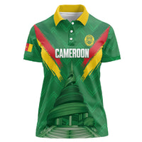 Cameroon Football Custom Women Polo Shirt Reunification Monument Les Lionnes Indomptables