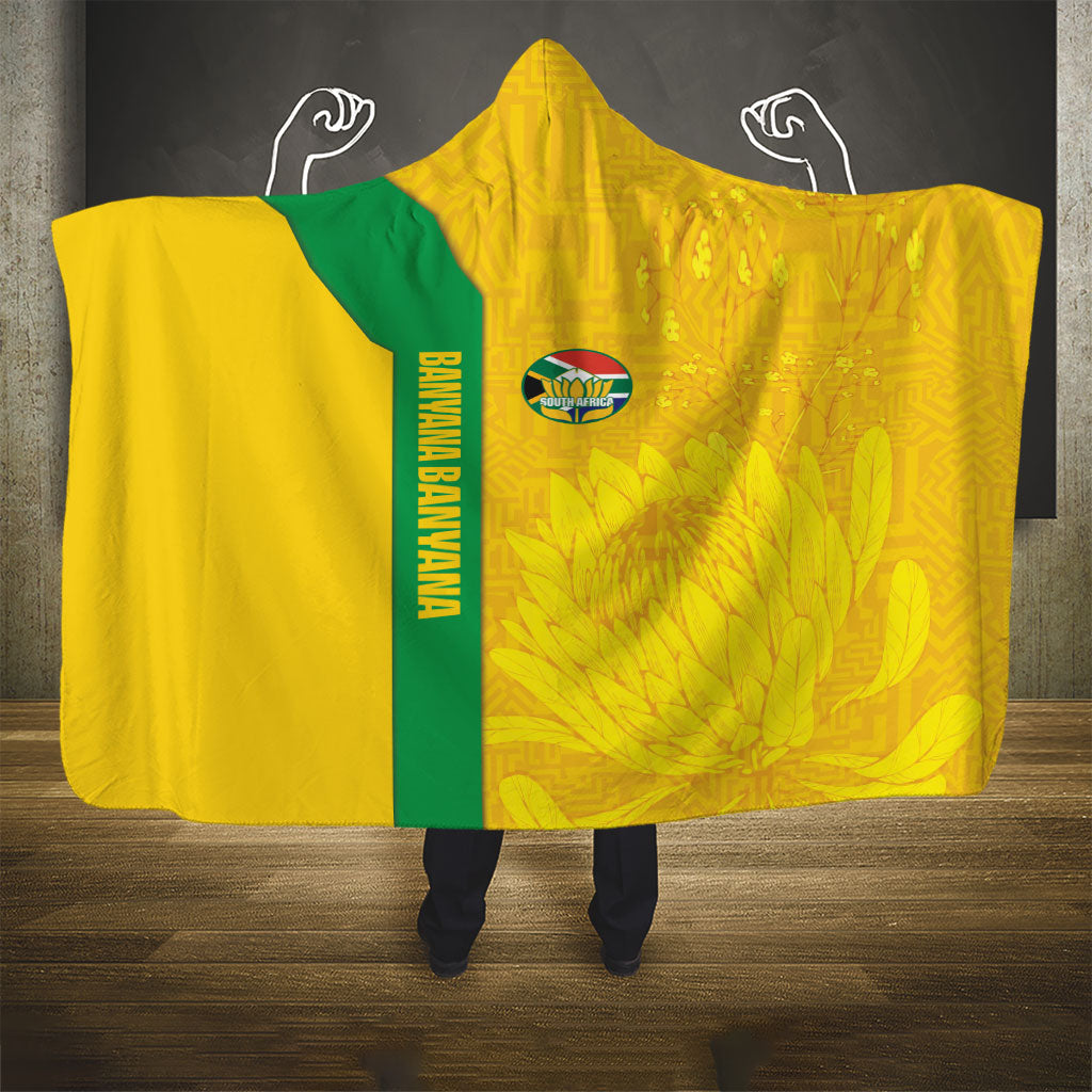 South Africa Soccer Hooded Blanket Banyana Banyana Protea Yellow Version