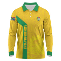 South Africa Soccer Custom Long Sleeve Polo Shirt Banyana Banyana Protea Yellow Version