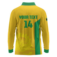 South Africa Soccer Custom Long Sleeve Polo Shirt Banyana Banyana Protea Yellow Version