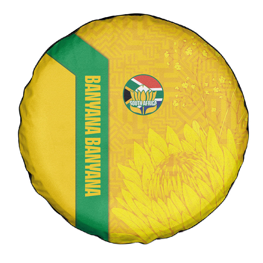 South Africa Soccer Spare Tire Cover Banyana Banyana Protea Yellow Version
