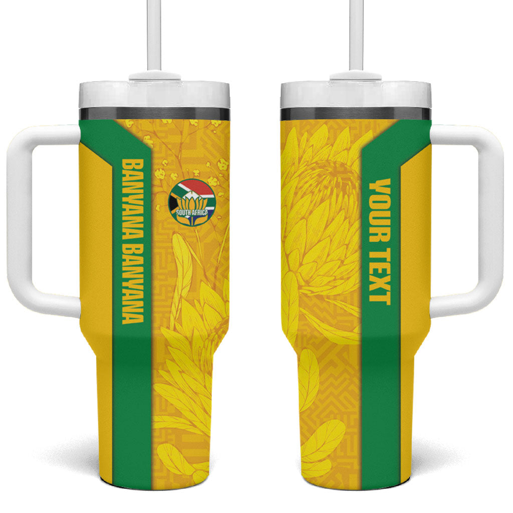South Africa Soccer Custom Tumbler With Handle Banyana Banyana Protea Yellow Version