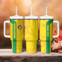 South Africa Soccer Custom Tumbler With Handle Banyana Banyana Protea Yellow Version