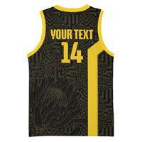 South Africa Soccer Custom Basketball Jersey Banyana Banyana Protea Black Version