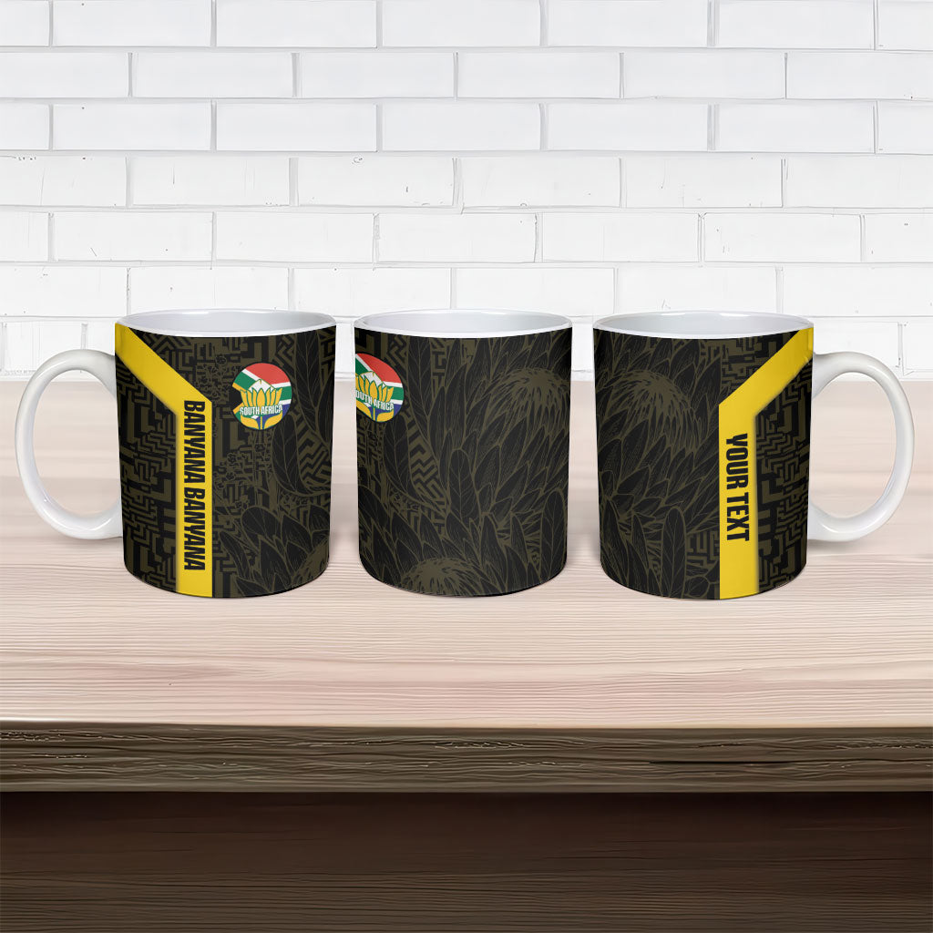 South Africa Soccer Custom Ceramic Mug Banyana Banyana Protea Black Version