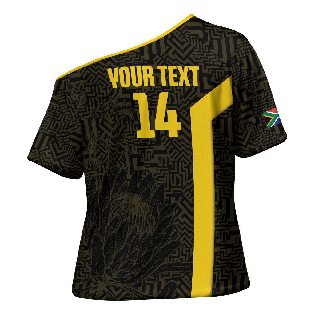 South Africa Soccer Custom Cross Shoulder Shirt Banyana Banyana Protea Black Version