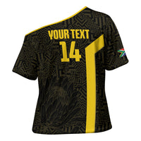 South Africa Soccer Custom Cross Shoulder Shirt Banyana Banyana Protea Black Version