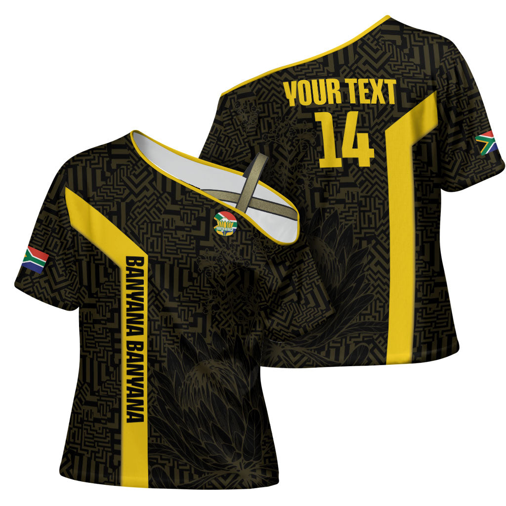 South Africa Soccer Custom Cross Shoulder Shirt Banyana Banyana Protea Black Version