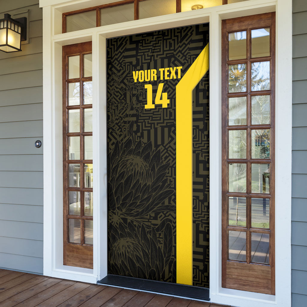 South Africa Soccer Custom Door Cover Banyana Banyana Protea Black Version