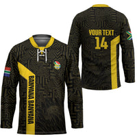 South Africa Soccer Custom Hockey Jersey Banyana Banyana Protea Black Version