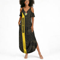 South Africa Soccer Custom Summer Maxi Dress Banyana Banyana Protea Black Version