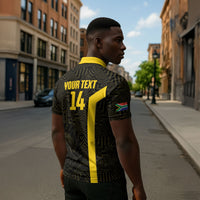 South Africa Soccer Custom Zipper Polo Shirt Banyana Banyana Protea Black Version