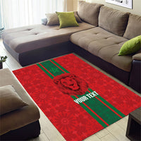 Morocco Football Custom Area Rug Atlas Lionesses Moroccan Folk Pattern