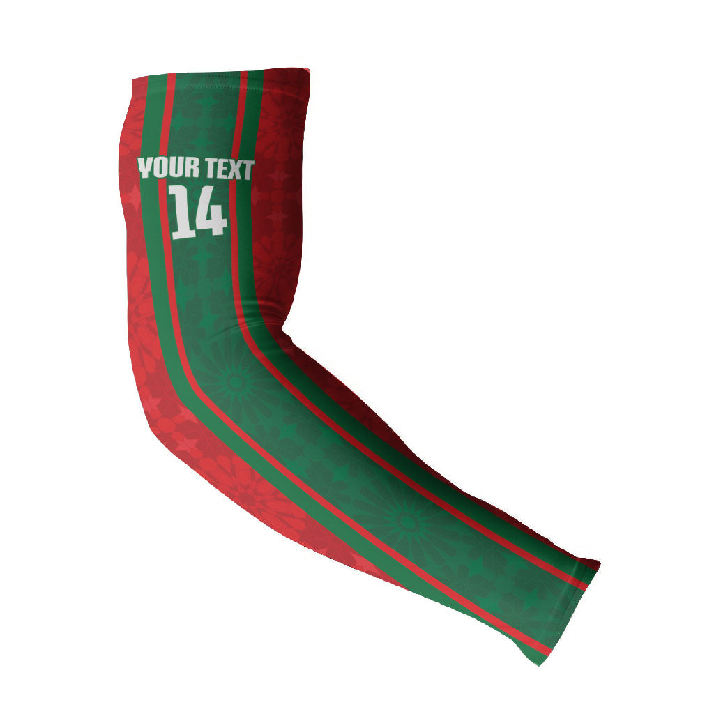 Morocco Football Custom Arm Sleeves Atlas Lionesses Moroccan Folk Pattern