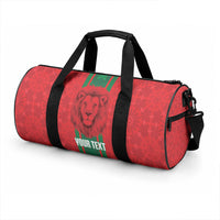 Morocco Football Custom Duffle Bag Atlas Lionesses Moroccan Folk Pattern