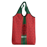 Morocco Football Custom Grocery Bag Atlas Lionesses Moroccan Folk Pattern