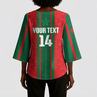 Morocco Football Custom Kimono Sleeve Blouse Atlas Lionesses Moroccan Folk Pattern