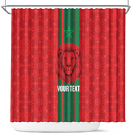 Morocco Football Custom Shower Curtain Atlas Lionesses Moroccan Folk Pattern