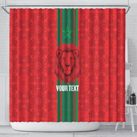 Morocco Football Custom Shower Curtain Atlas Lionesses Moroccan Folk Pattern